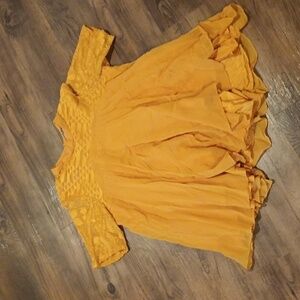 Varun & Nidhika Marigold Yellow Layered Flowy Babydoll Blouse A7